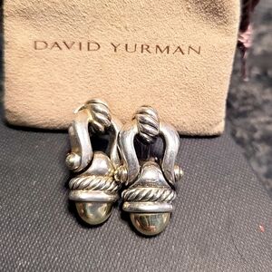 David Yurman Sterling Silver And 14k Gold Earings